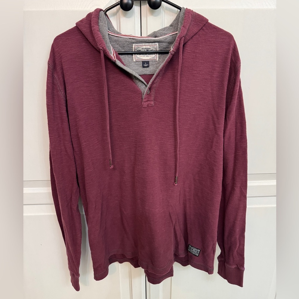 Flag & Anthem Men's Maroon Hooded Shirt Size L